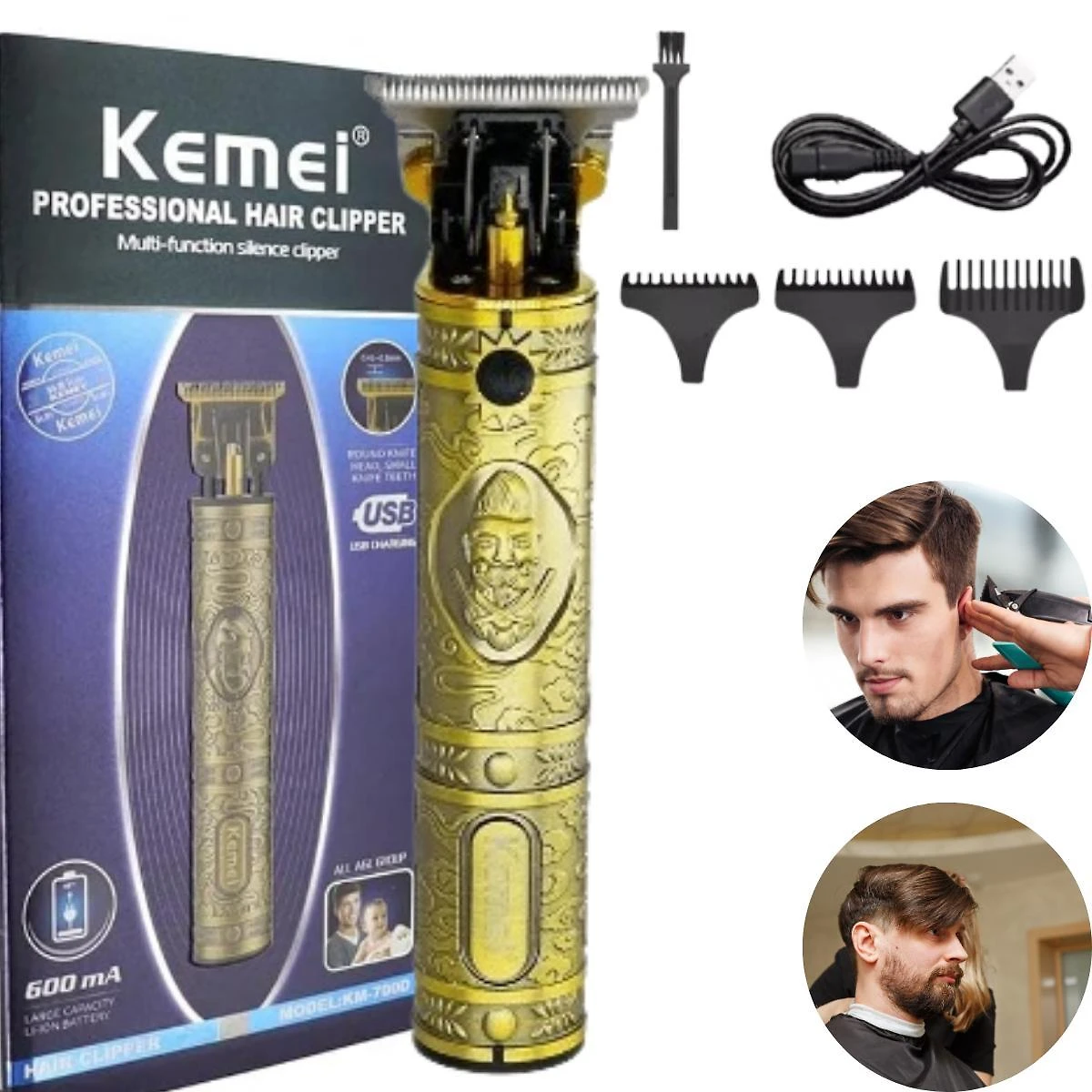 Miniatura Maquina Cortar Cabelo Bateria Recarregável Via Usb Cor