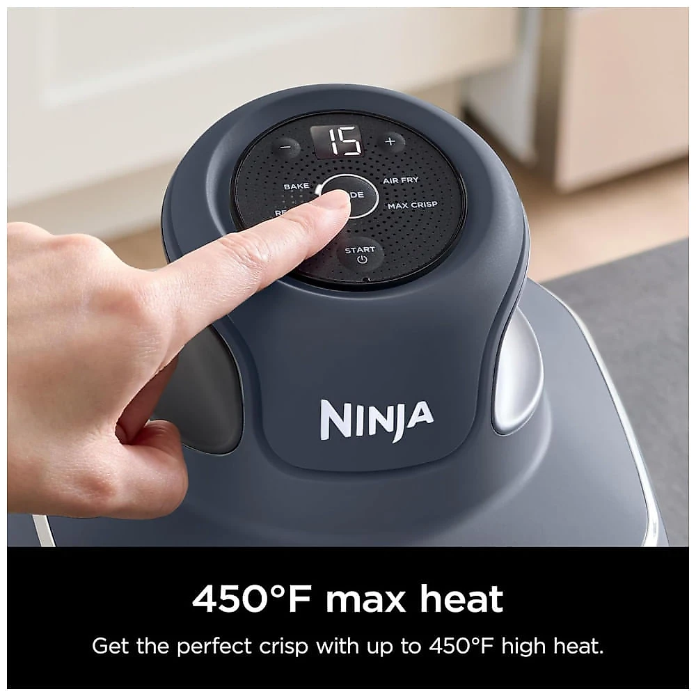 Fritadeira Elétrica Air Fryer Tudo em Um com 2 Recipientes de Vidro 3.7L e 1.4L e Tampas, 110V 1500W, Ninja Crispi FN101GY, Cinza 110v