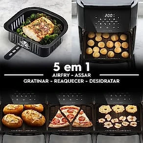 Fritadeira Airfryer Oven Electrolux EAF85 Experience Rita Lobo 12L 1700W 5 em 1 Grafite 110V