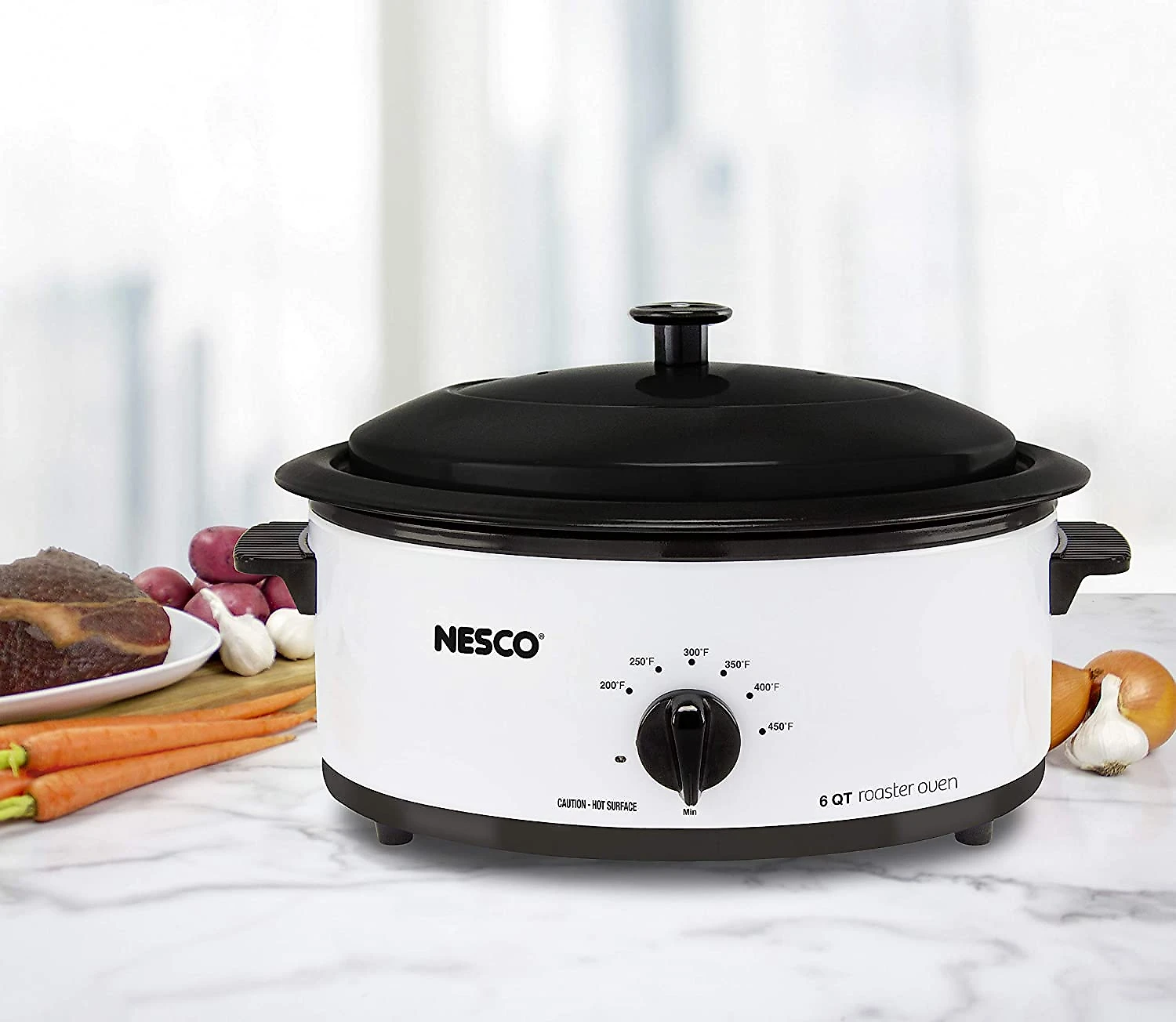 Nesco 481614 Panela Elétrica Multifuncional 6L Aço I noxidável com Controle de Temperatura 110V750W Branca