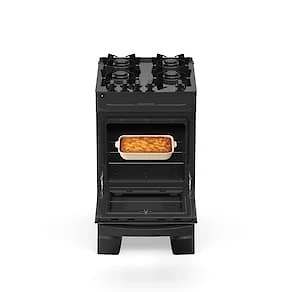 Miniatura Fogão Atlas Mônaco Top Glass 4 Bocas com Mesa de Vidro e Acendimento Automático Bivolt Preto