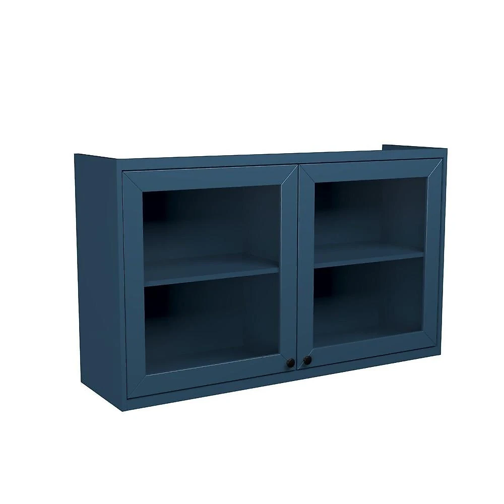 Cozinha Compacta Modulada 7 Portas 3 Gavetas 100% Mdf 2 Tampos Sevilha Azul Órion