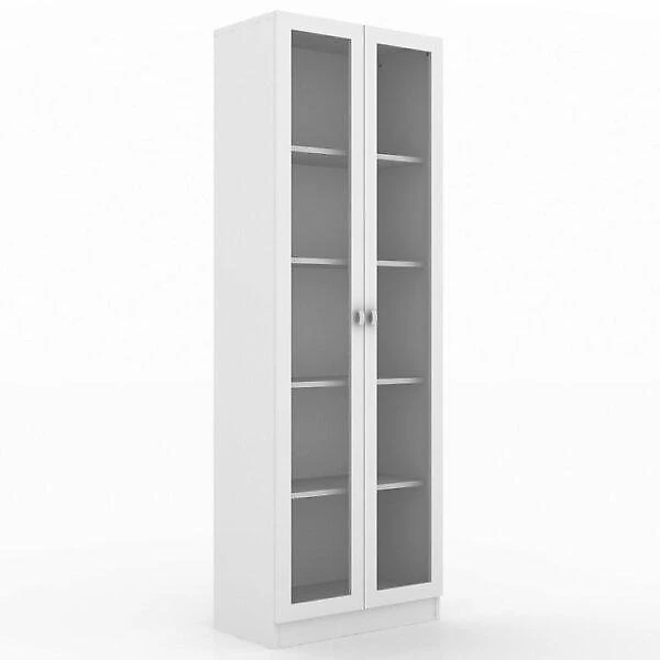 Kit 3 Peças com Escrivaninha, Armário e Gaveteiro Espresso Móveis Conjunto Home Office com Mesa, Armário 2 Portas e Gaveteiro 3 Gavetas Espresso Móveis Branco