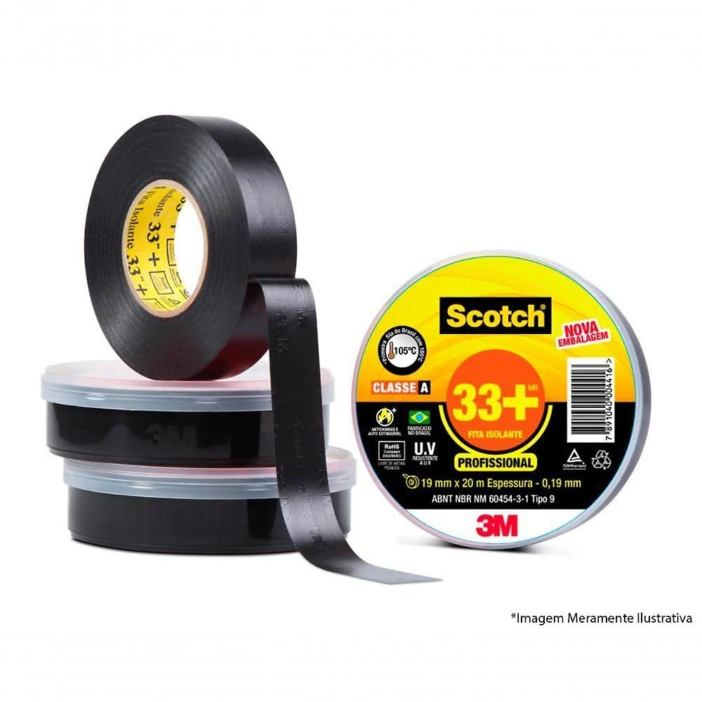 Fita Isolante 3M 33+ 19X10M C/12Pçs