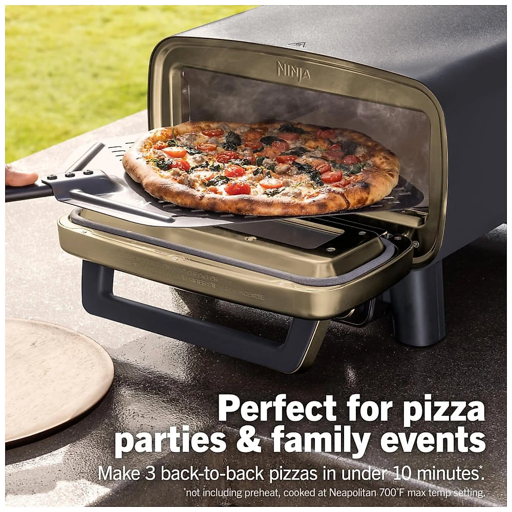 Forno de Pizza Elétrico Portátil Ninja Artisan 5 em 1 MO201BL1, Azul e Dourado