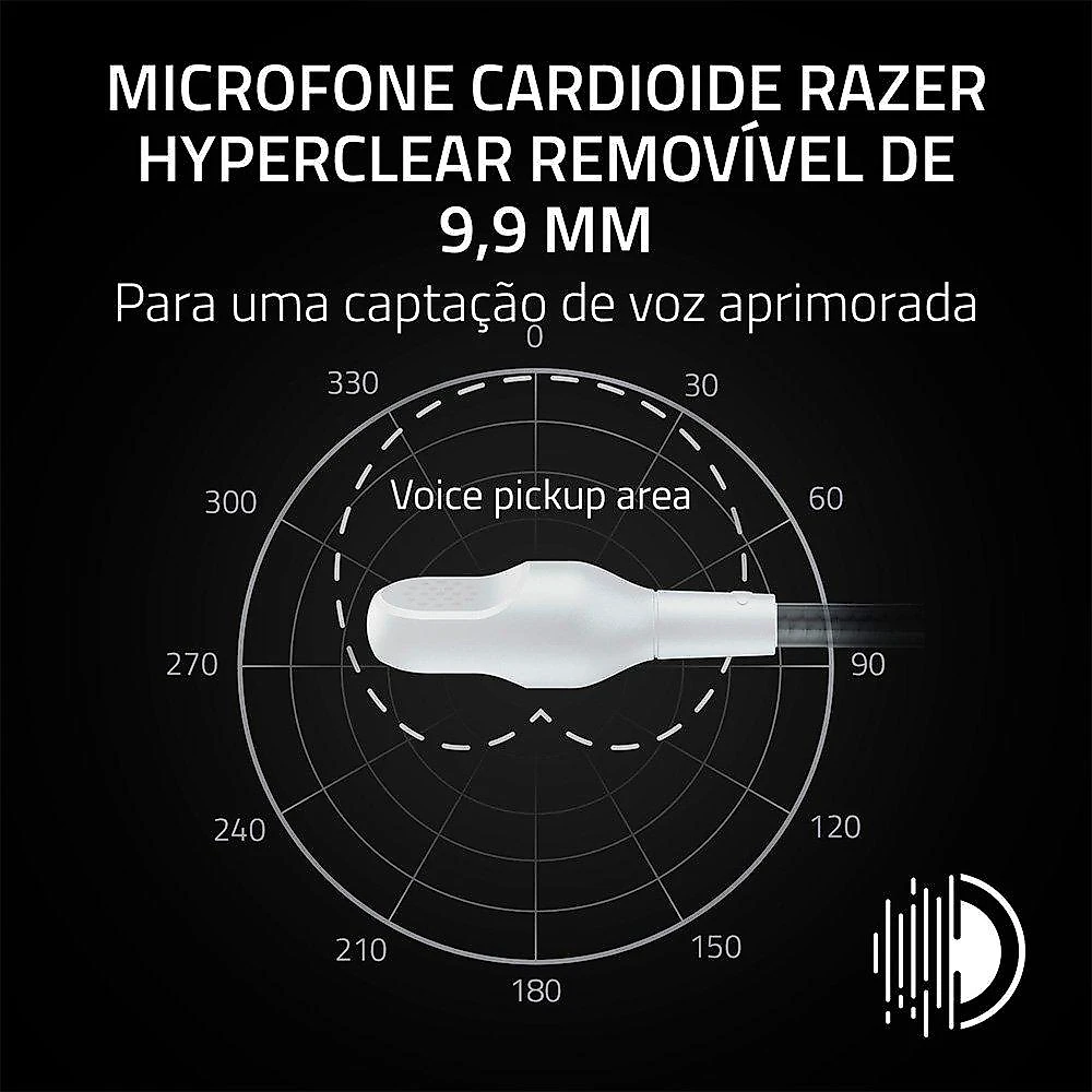 Headset Sem Fio Gamer Razer Blackshark V3 X HyperSpeed, PlayStation, Drivers 50mm, Branco - RZ04-05420500