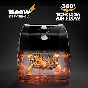 Fritadeira Elétrica Britânia BFR51 Gold 5,5L 1500W Air Flow Preta 110V