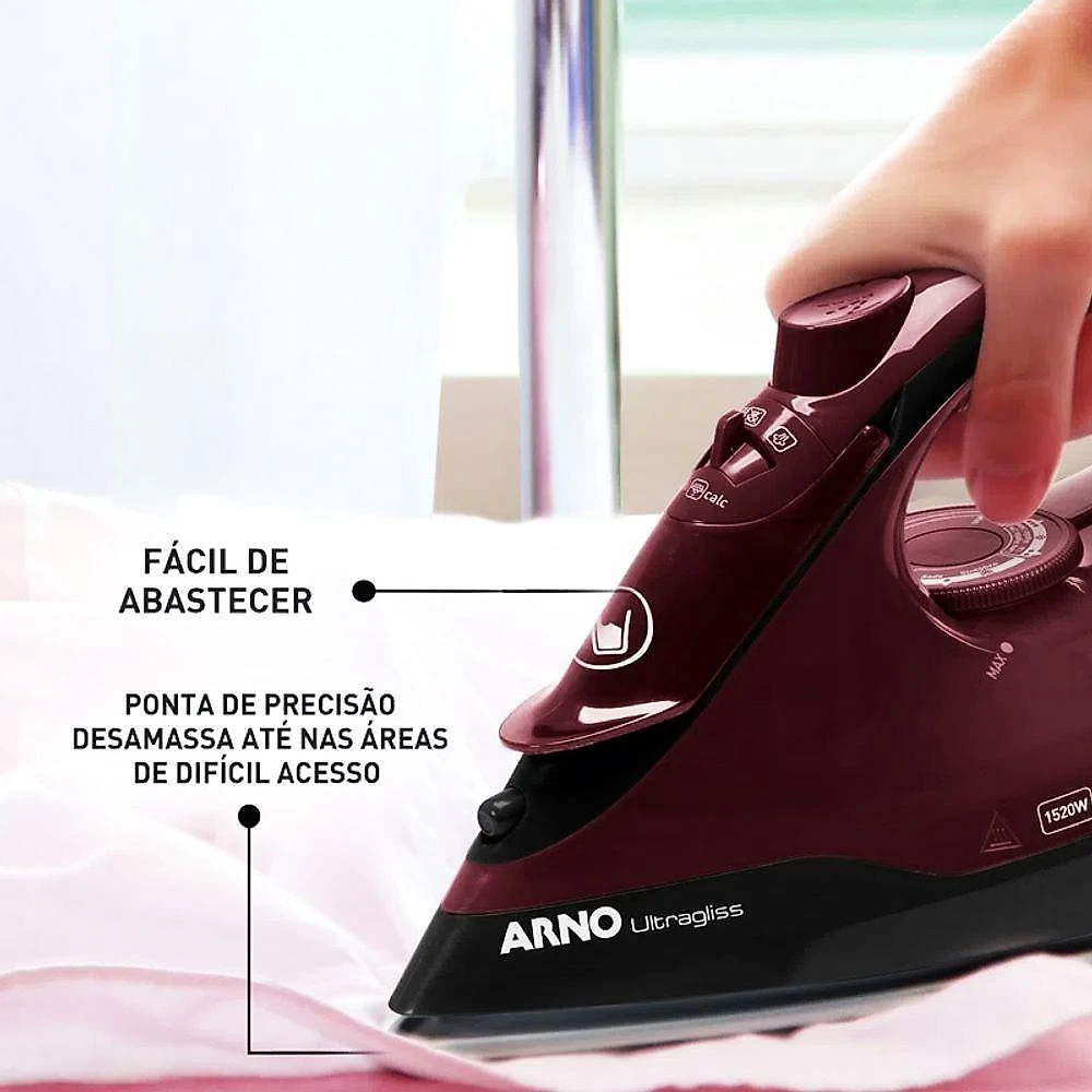 Ferro A Vapor Arno Ultragliss Com Base Durilium Airglide Fmv 110V