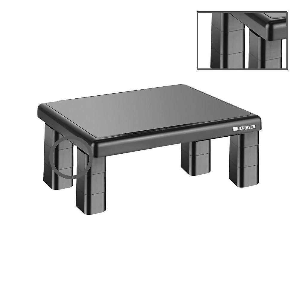 Suporte para Monitor Quadrado AC125 com Ajuste de Altura e Design Compacto Preto Multi