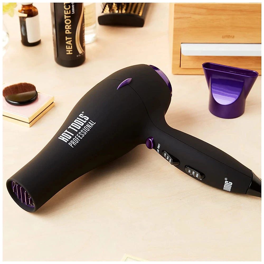HOT TOOLS 1043 Secador de Cabelo Profissional com 3 Acessorios 110V Preto
