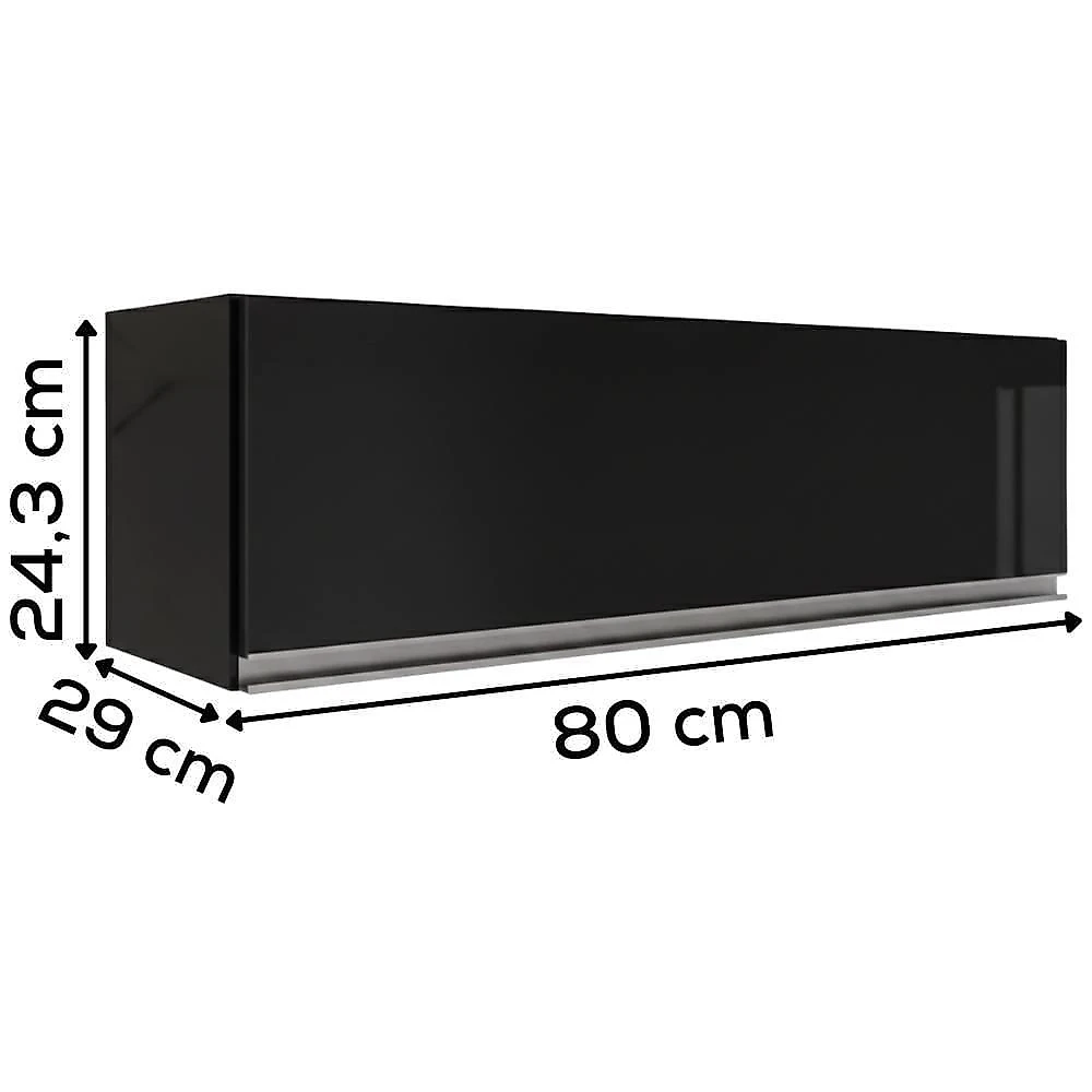 Armario Aereo 1 Porta Basculante 80 Cm Bp Fiorella Preto