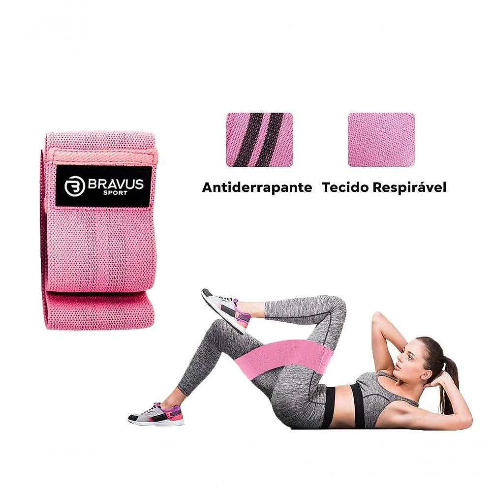 Mini Hip Band Pro Super Extra Forte Antideslizamento Rosa Bravus 8CM
