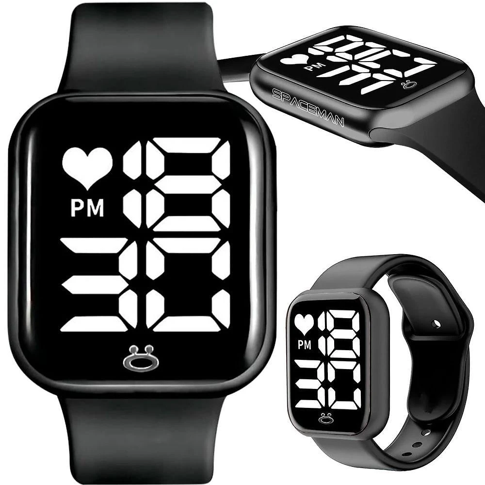 Relogioled Digital Masculino Silicone Qualidade Premium Ajustavel Quadrado Esportivo Preto