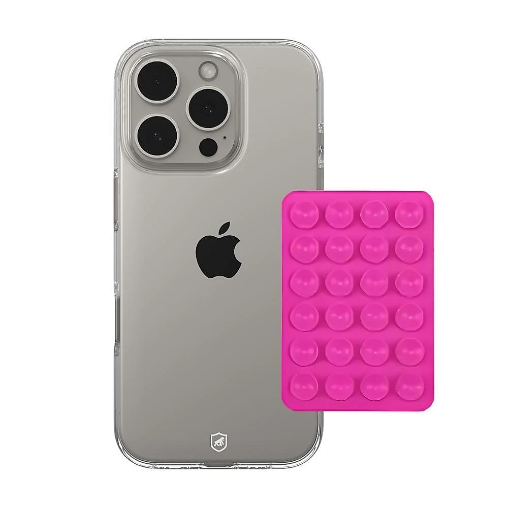 Capa para Celular + Suporte Ventosa Gshield Crystal Slim para Iphone 14 Pro Max Acrílico e Silicone