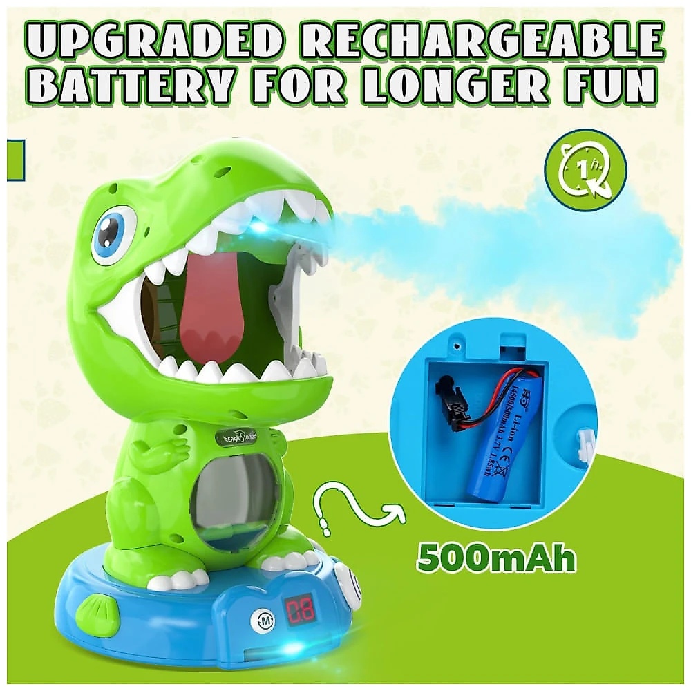EagleStone Dinossauro de Tiro Controlado por Controle Remoto com Luzes, Sons e Placar Automático - Brinquedo Interativo para Crianças