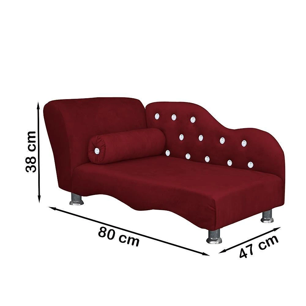 Cama Caminha Diva Pet Veludo Strass Vermelho Dvinn Vermelho