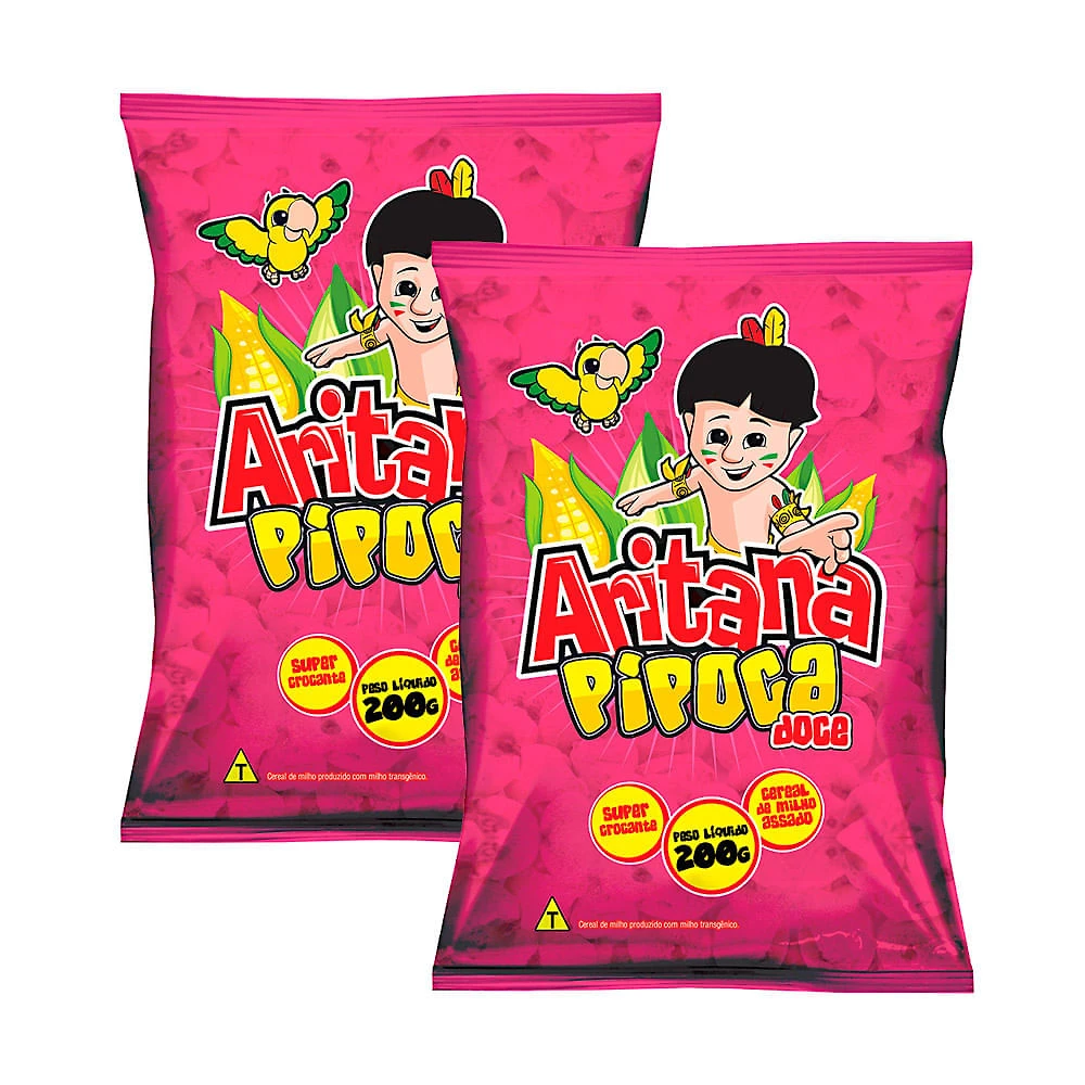Pipoca Doce Aritana com 200g | Kit com duas unidades