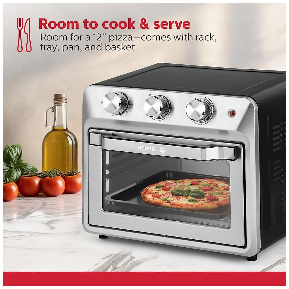 Fritadeira elétrica forno de bancada 20L Holstein Housewares inox 6 fatias 1500W 110V
