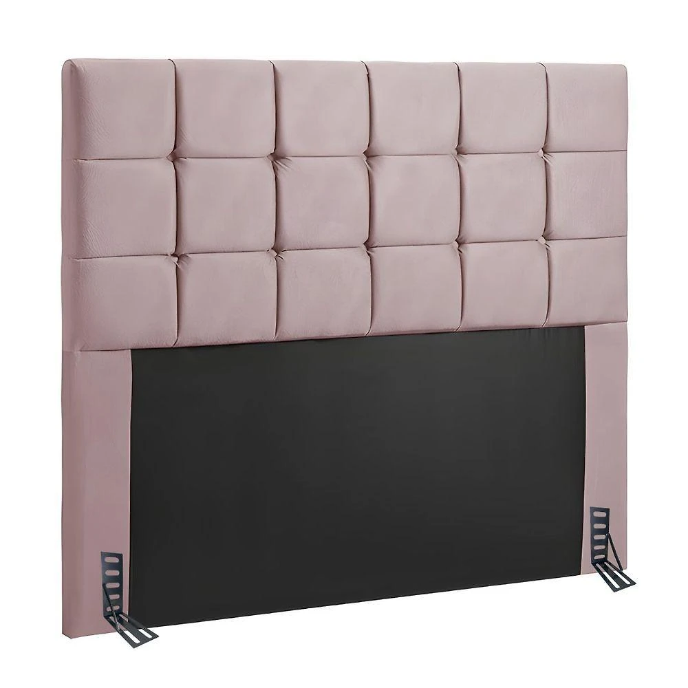 Cabeceira Queen 160 Cm Estofada Talita Em Suede Com Frame Rose