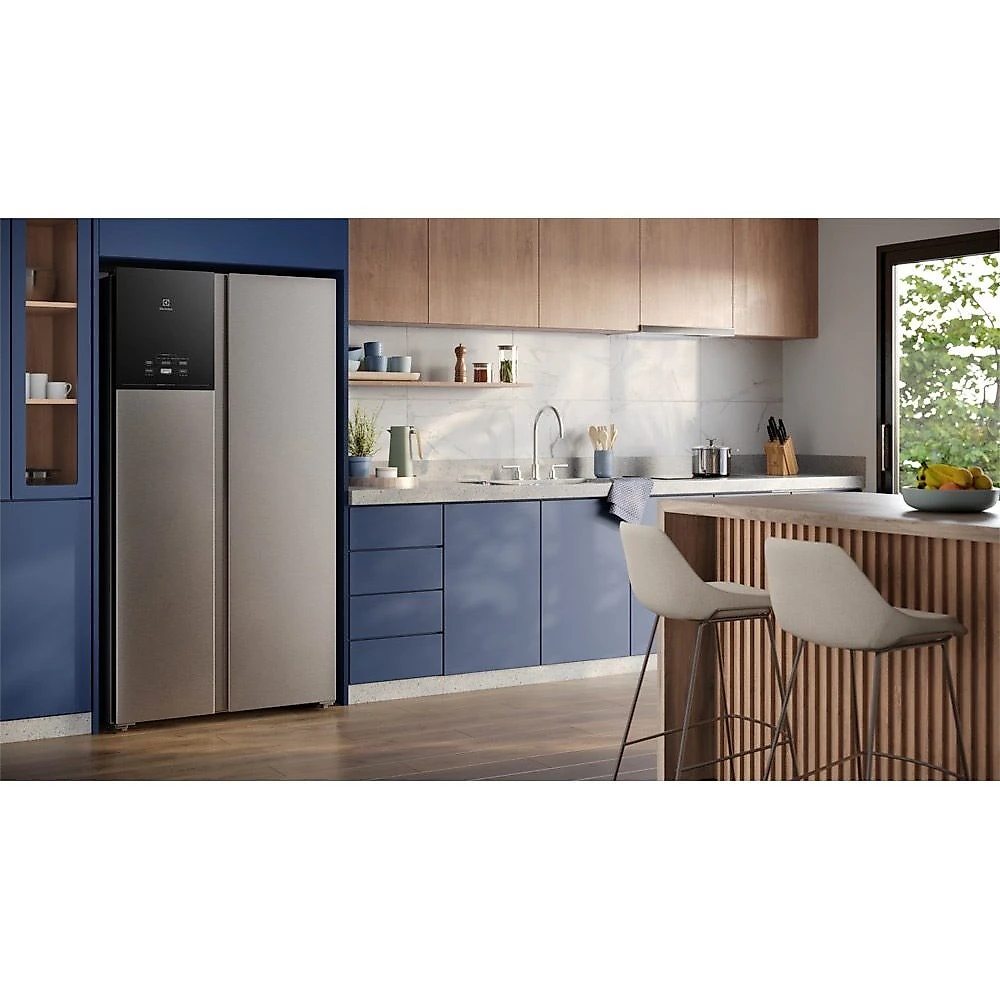 Refrigerador Side by Side Electrolux 2 Portas Frost Free 624 Litros AutoSense Inox Look - ES60S Bivolt