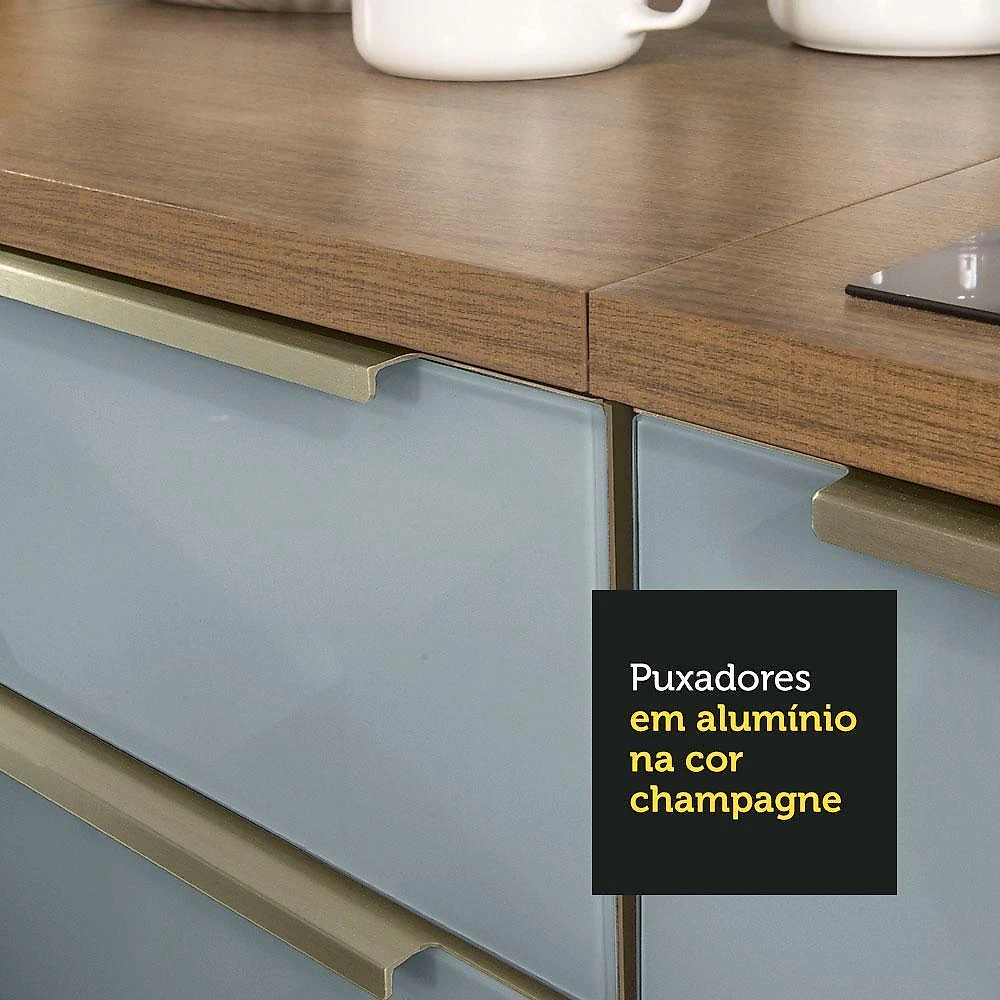 Armário aéreo madesa lux 40 x 83 cm 1 porta - rustic/cinza