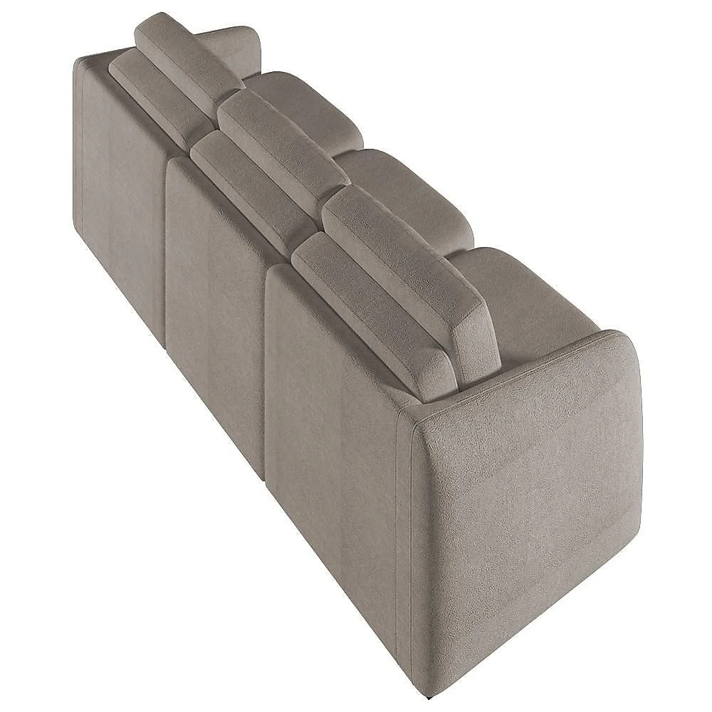 Sofá Cama Casal Para Sala 306cm Polska K04 Bouclê Bege Escuro - Mpozenato