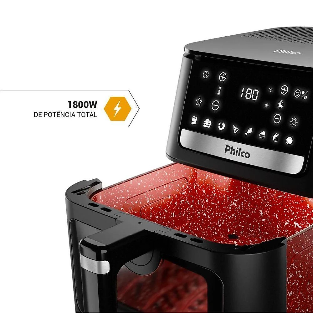 Air Fryer Philco 9,5L Visor Glass Redstone 1800W PAF95A 110V