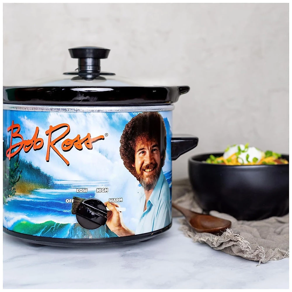 Panela Elétrica Multifuncional 1,8L com Tema Bob Ross e 3 Modos de Calor, 110V 120W, Uncanny Brands, Azul Claro 110v