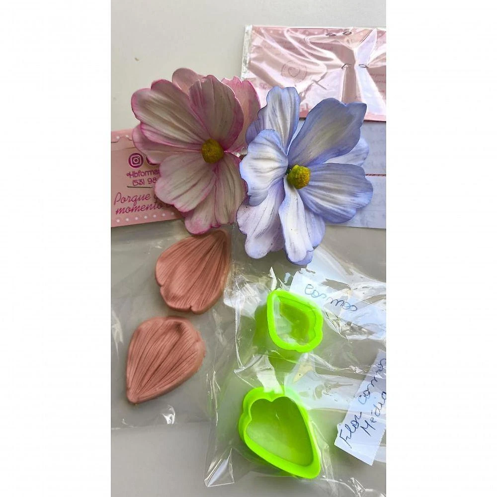 Cortadores Kit Flores Cosmos Plástico PLA HB Formas e Cortadores