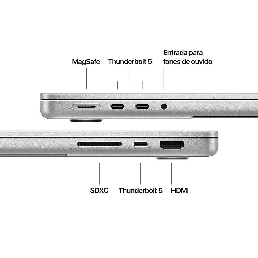 Apple MacBook Pro 14", M4 Pro, CPU de 12 núcleos, GPU de 16 núcleos, 24GB RAM, 512GB SSD - Prateado
