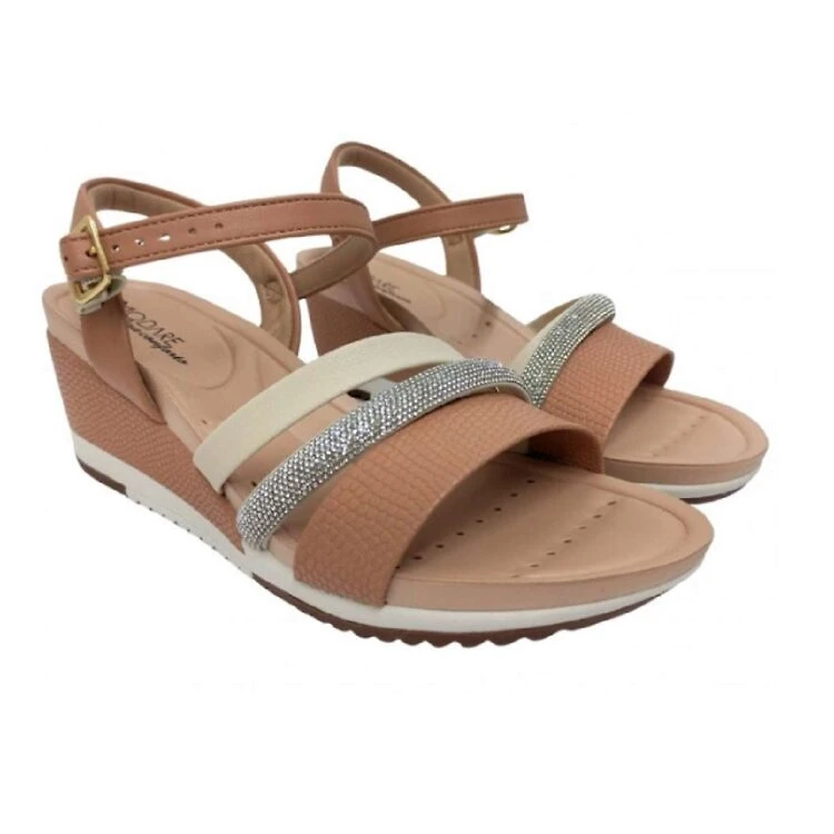 Sandalia Modare Feminino - Nudeoff white - NUDE/OFF WHITE