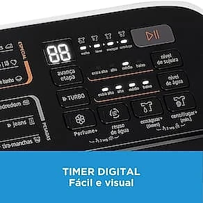 Lavadora de Roupas Midea Wave Agitator 13kg MA512W130A com Timer Digital, Filtro de Fiapos, Função Perfume+ e Sistema Power Mix Dispenser - Branca 110V