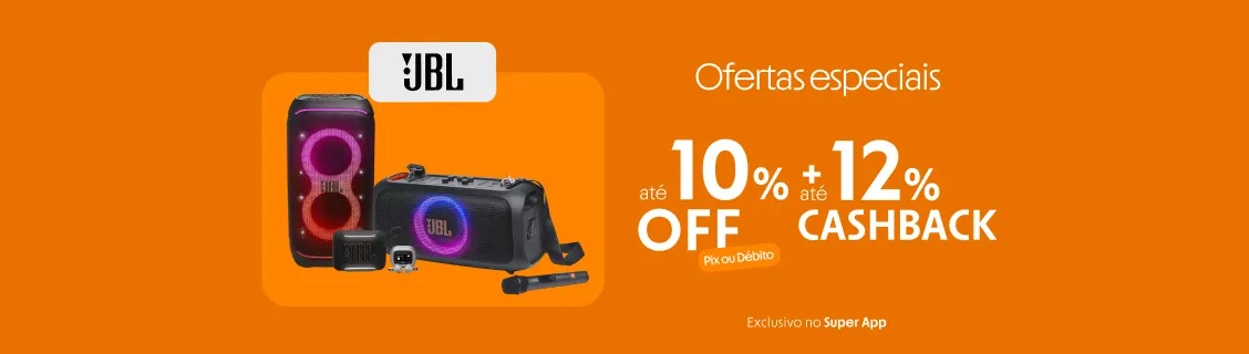 Até 12% de cashback na JBL
