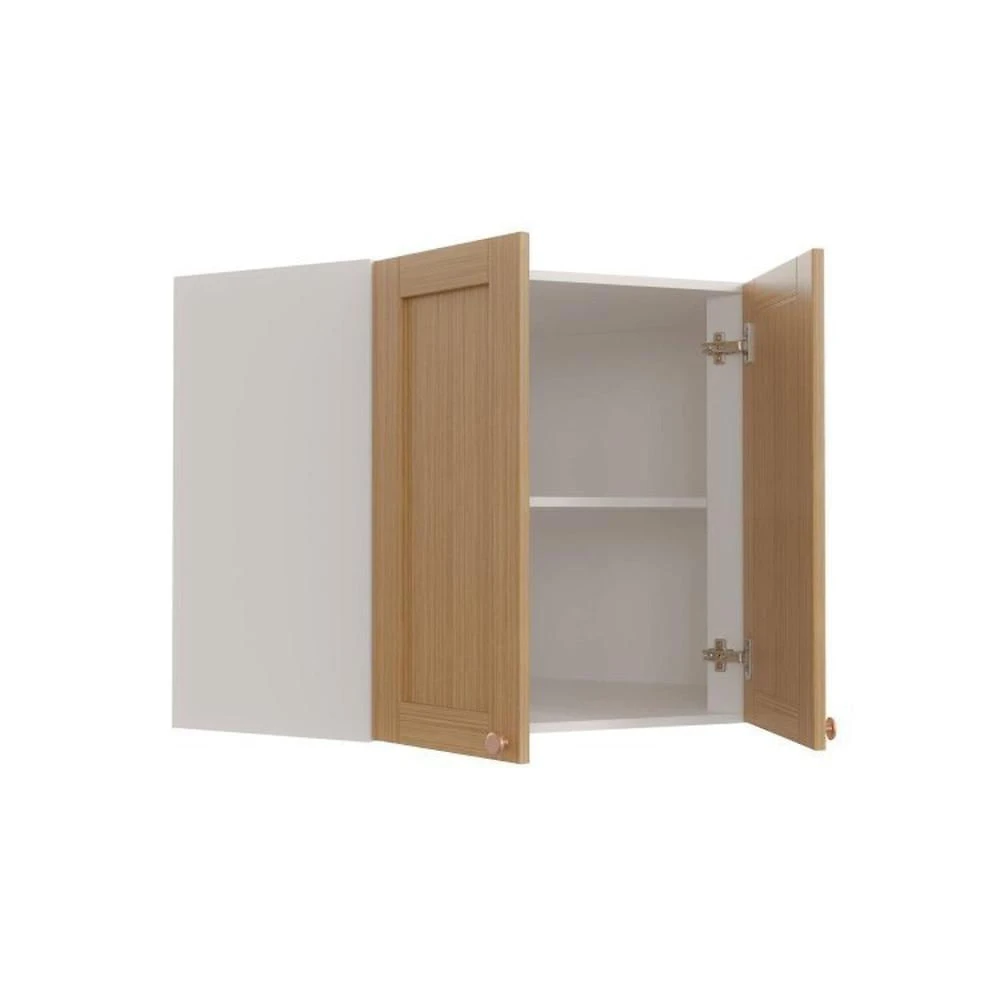 Cozinha Modulada 7 Peças com Tampo 1 Torre 3 Aéreos 3 Balcões Arizona Cabecasa Madeiramadeira Figueira/Menta