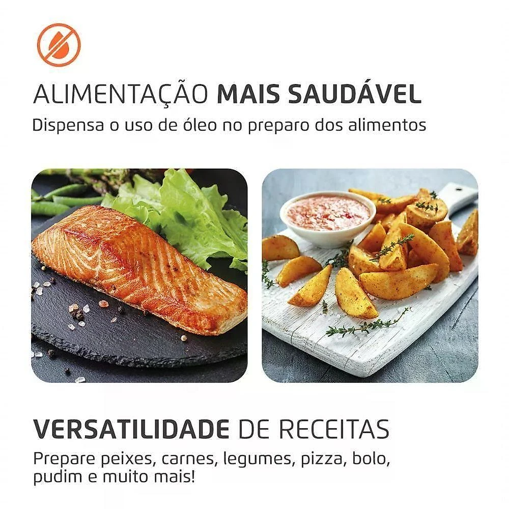 Fritadeira sem Óleo Air Fryer Mondial AFO12LBI 12L 2000W Preto 220V