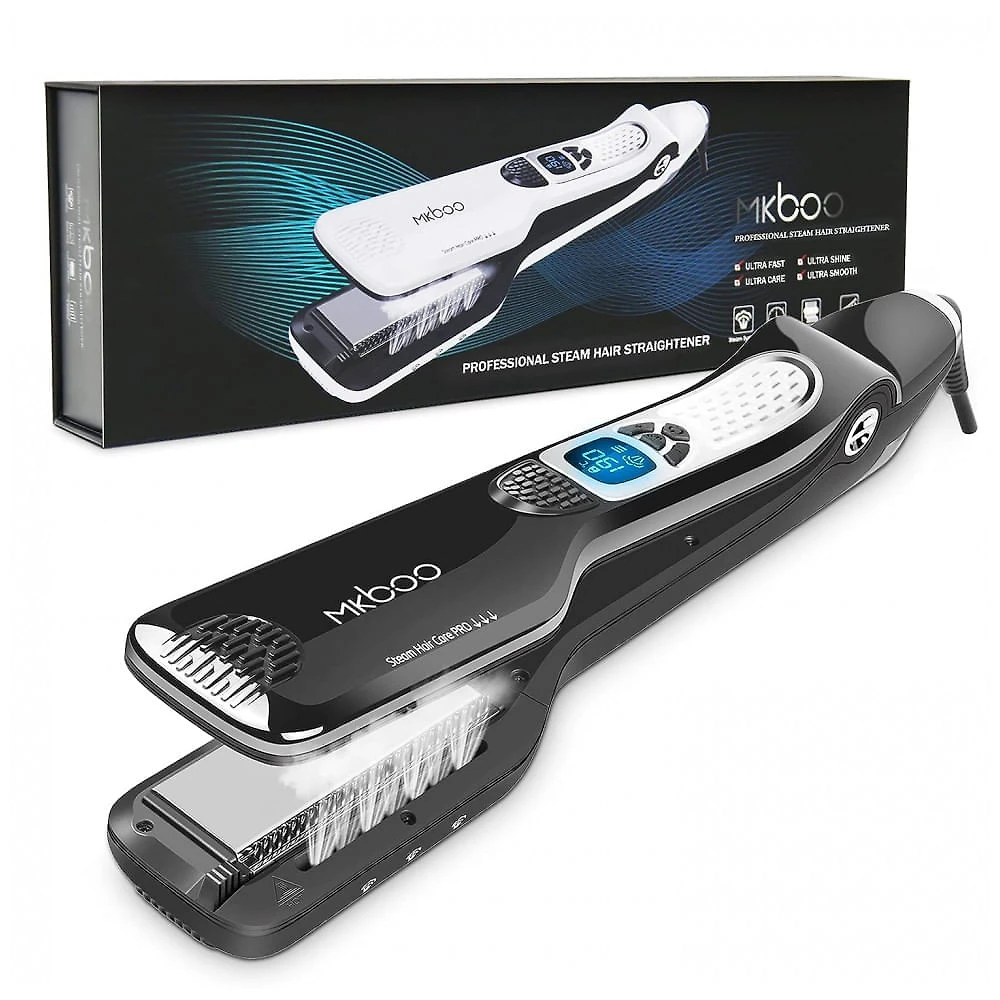 Chapinha Prancha de Cabelo Profissional com 5 Níveis de Temperatura Ajustável e Tela LCD, 110v, MKBOO, Preto