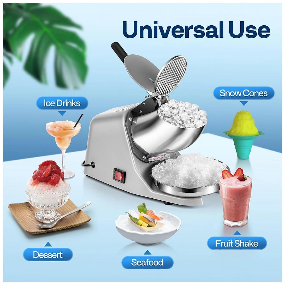 Máquina de Raspadinha Elétrica VIVOHOME HK-109 Prata 65kg/h Ajustável IPX4 110V