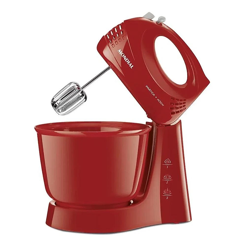 Batedeira de Mesa Mondial Pratica B44R 400W 3 Velocidades Vermelha 220V 220V