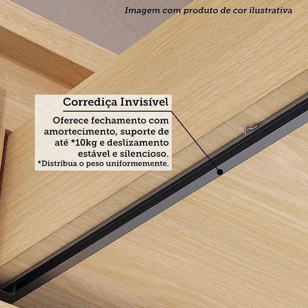 Balcão de Cozinha 3 Portas 2 Gavetas MDF 120CM Café Luciane Móveis