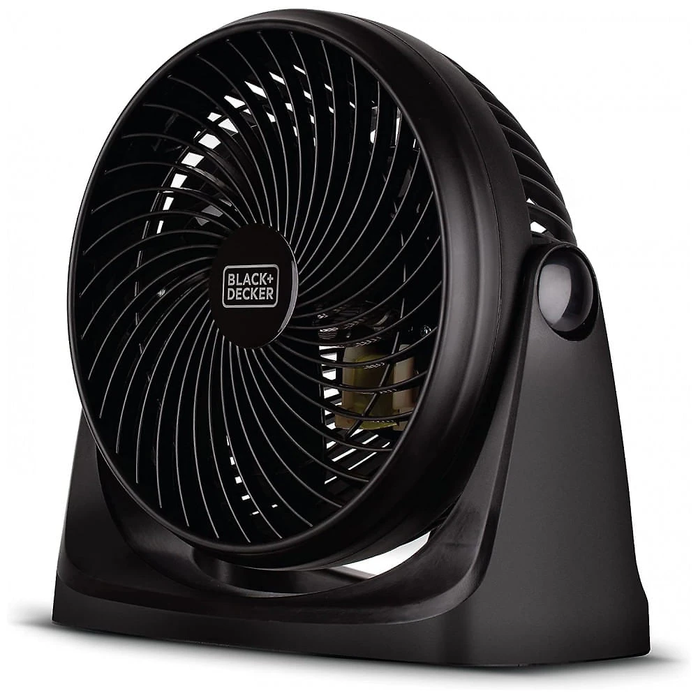 Ventilador de Mesa Turbo Portátil com Inclinação Ajustável para Resfriamento Silencioso, BLACK DECKER BFTU107, Preto