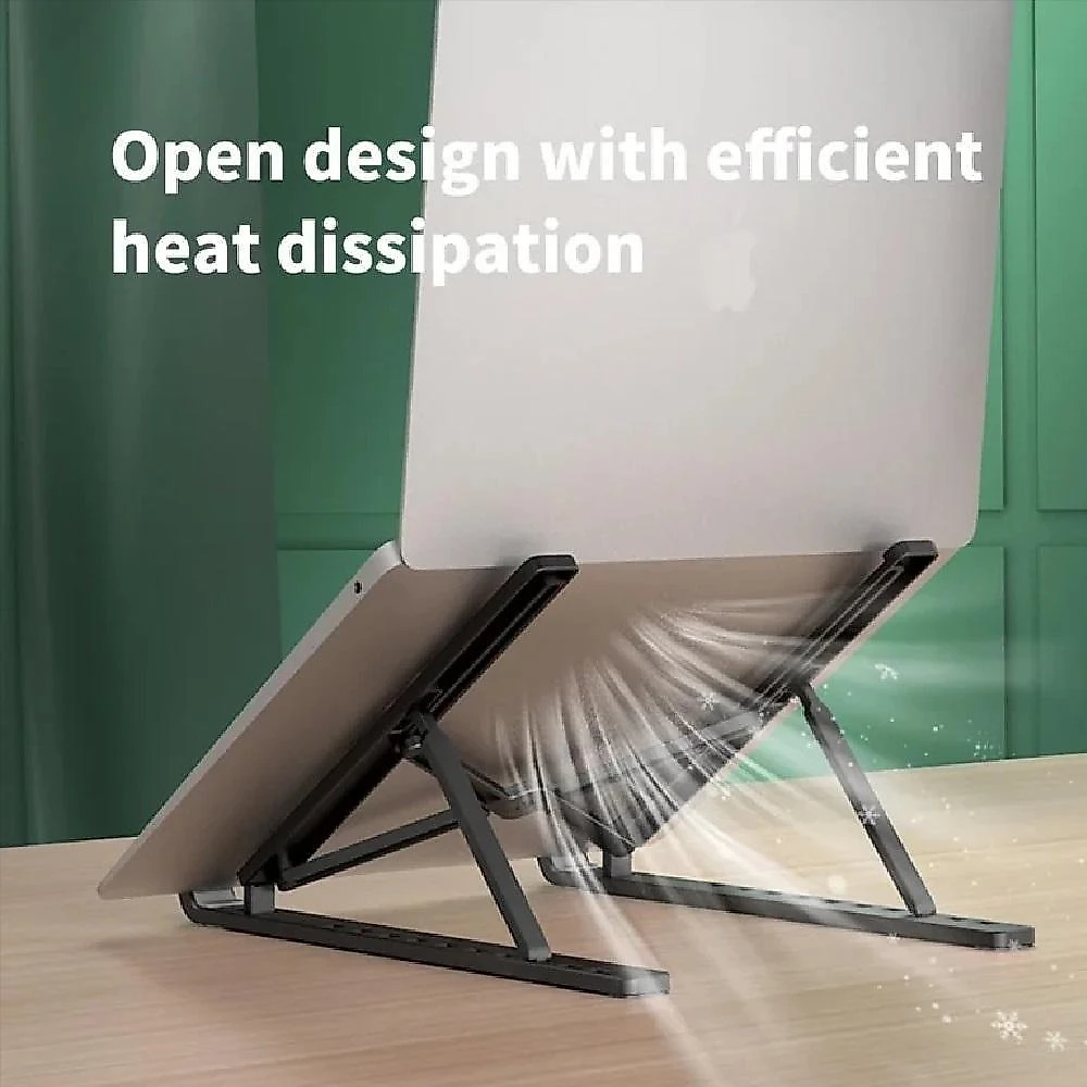 Suporte Articulado Notebook Tablet Ergonômico Ajustável Dobrável Antiderrapante Mesa Escritório Preto