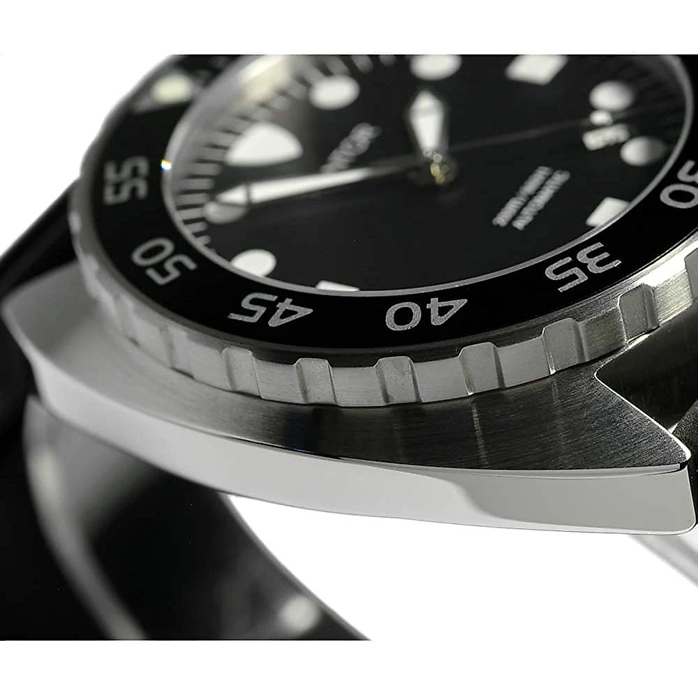 Pantor Nautilus Dive Relógio Masculino Original com Moldura Giratória Cristal Safira e Pulseira de Borracha