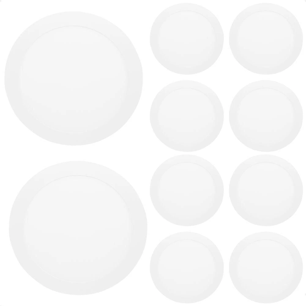 Kit 10 Painel De Led Redondo Embutir 12w Bivolt Taschibra 6500k Frio