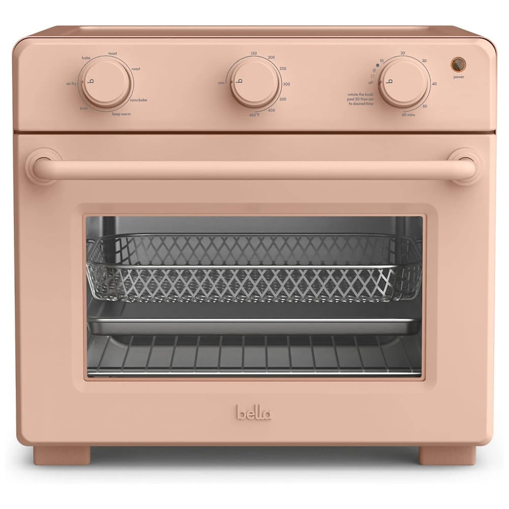 Forno Elétrico 7 em 1 com Capacidade de 23L, Desligamento Automático, Temporizador Audível e 7 Menus Predefinidos, 110V 1700W, Bella, Rosa Pálido