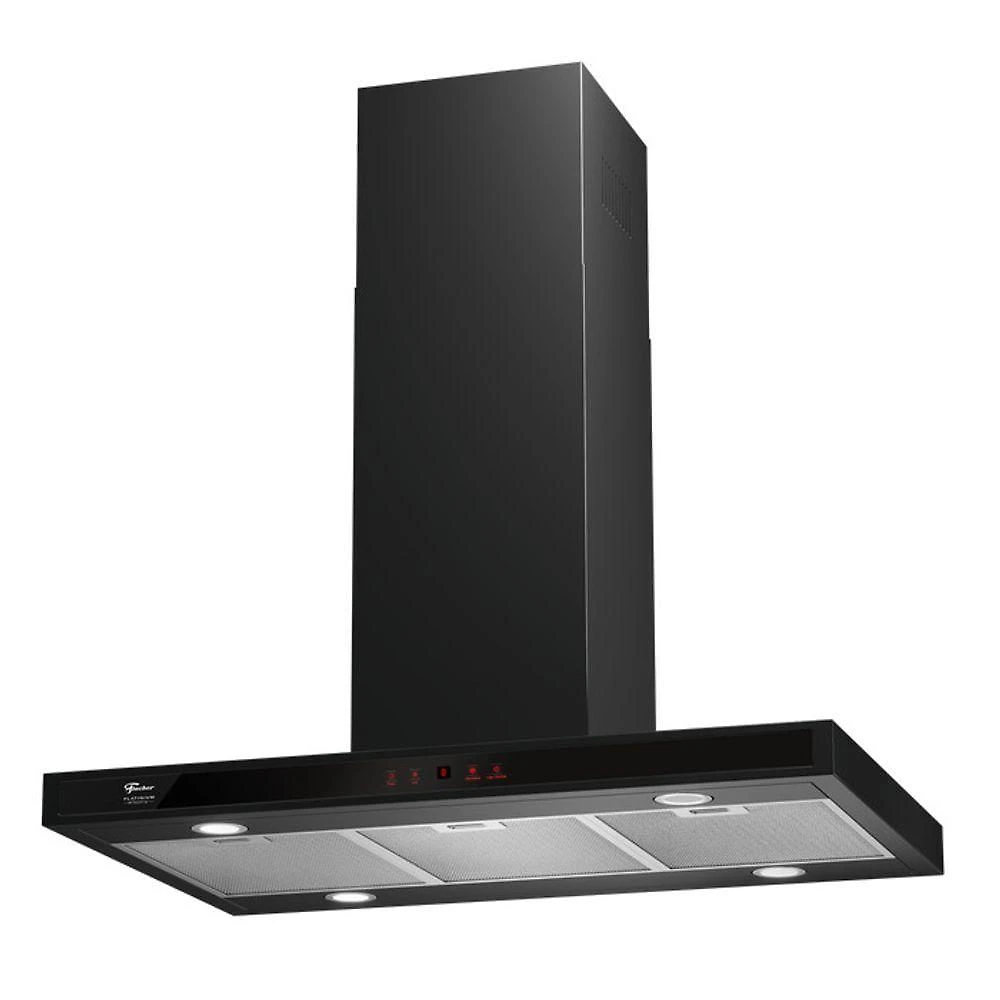 Coifa De Ilha Fischer Platinium Ebony 90 Cm Preto 127V