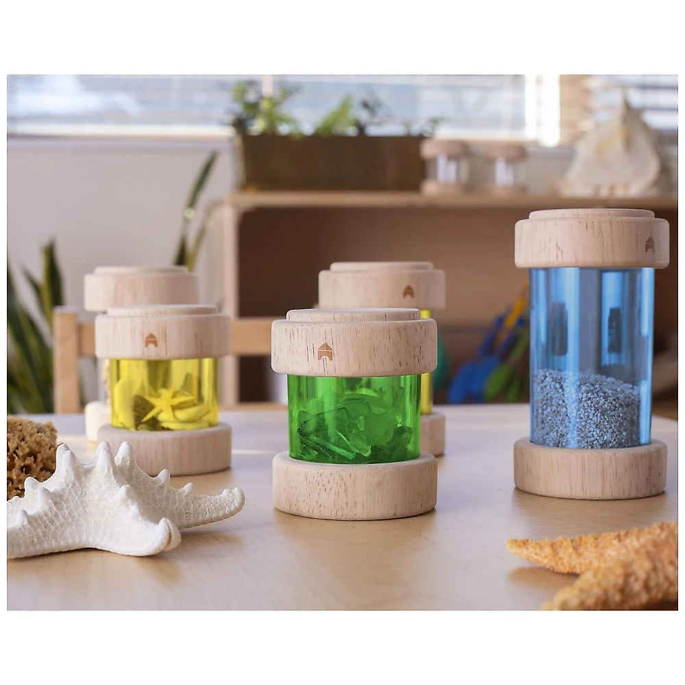 Tubo Sensorial Guidecraft Treasure Tubes Primárias Transparente Multicolorido Observação e Empilhamento G3087 (124 caracteres) Guidecraft Treasure