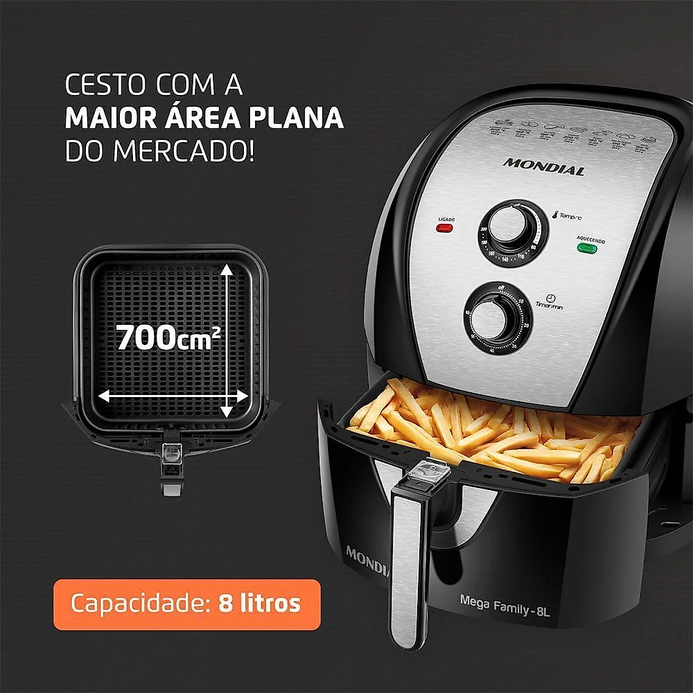 Fritadeira Sem Óleo Air Fryer 8L Afn-80-Bi Mondial Bi 220V 220V