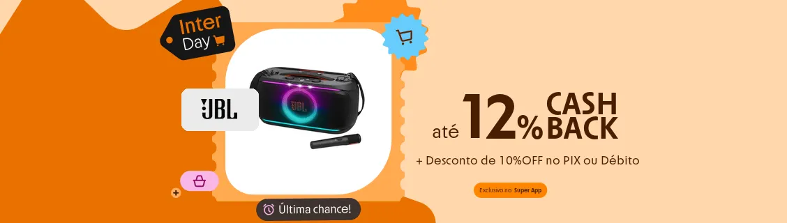 Até 12% de cashback na JBL