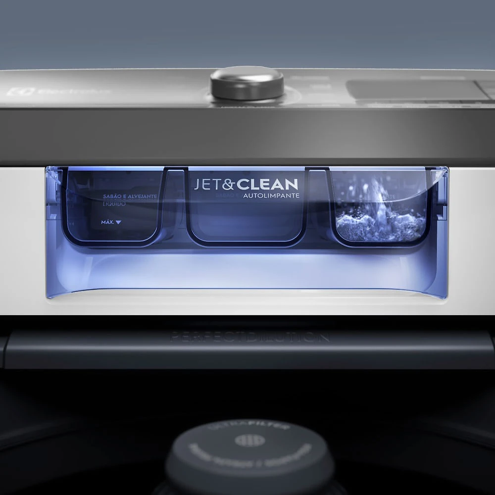 Miniatura Lavadora de Roupas Electrolux 18kg Efficient Branca com Cesto Inox e Jet&Clean - LEE18 110