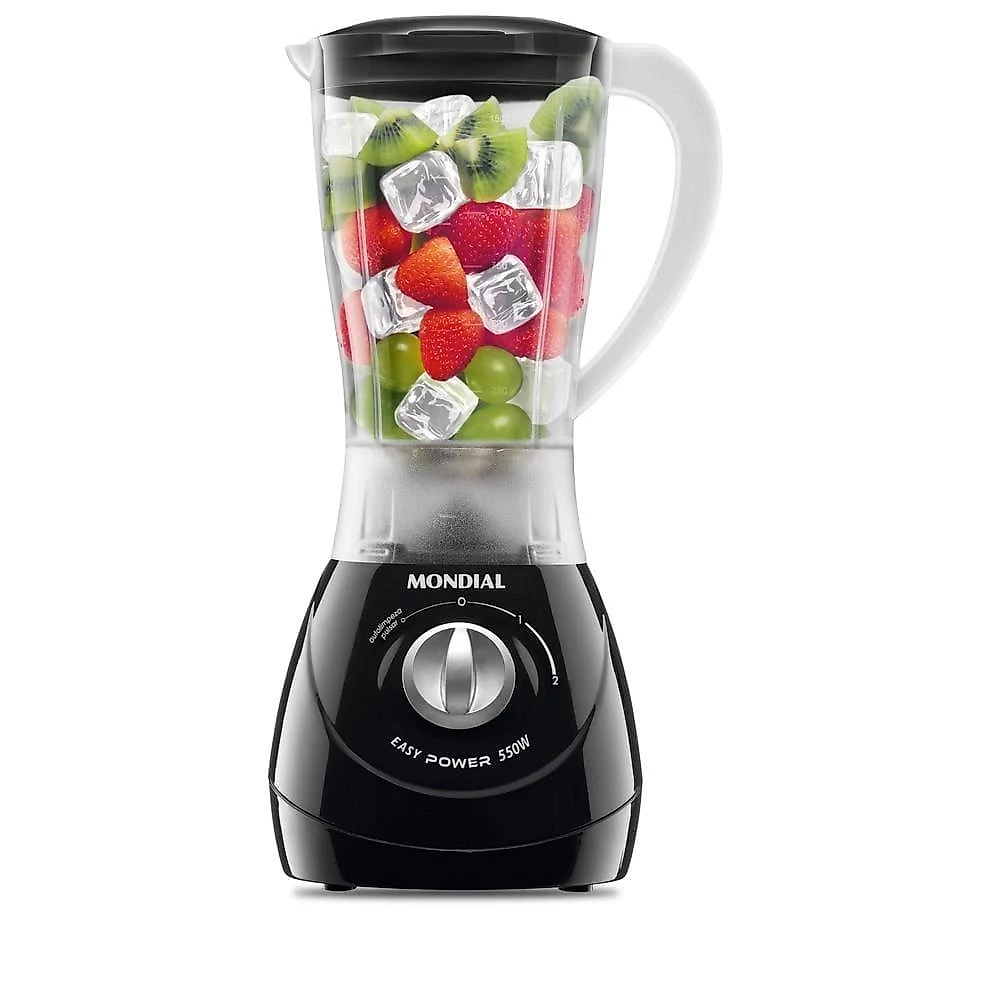 Liquidificador mondial power l-550 1,9l 550w 2 velocidades pulsar preto 110